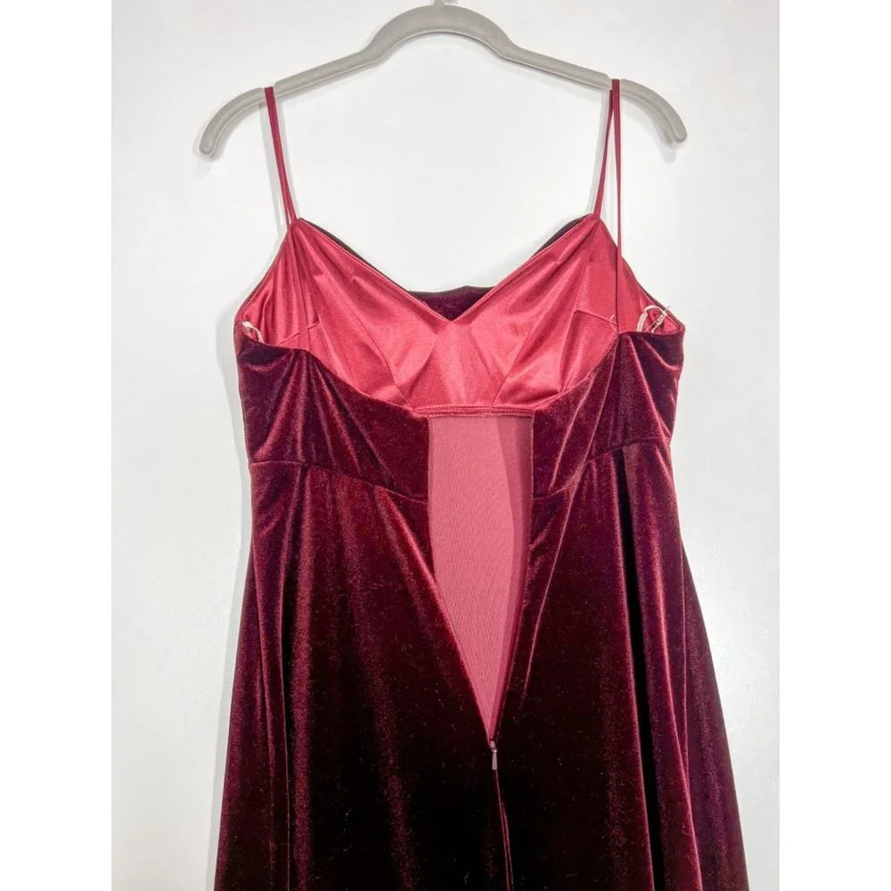 NEW Jenny Yoo BHLDN Sammi Dark Berry Velvet Cowl Neck Gown - Picture 4 of 5